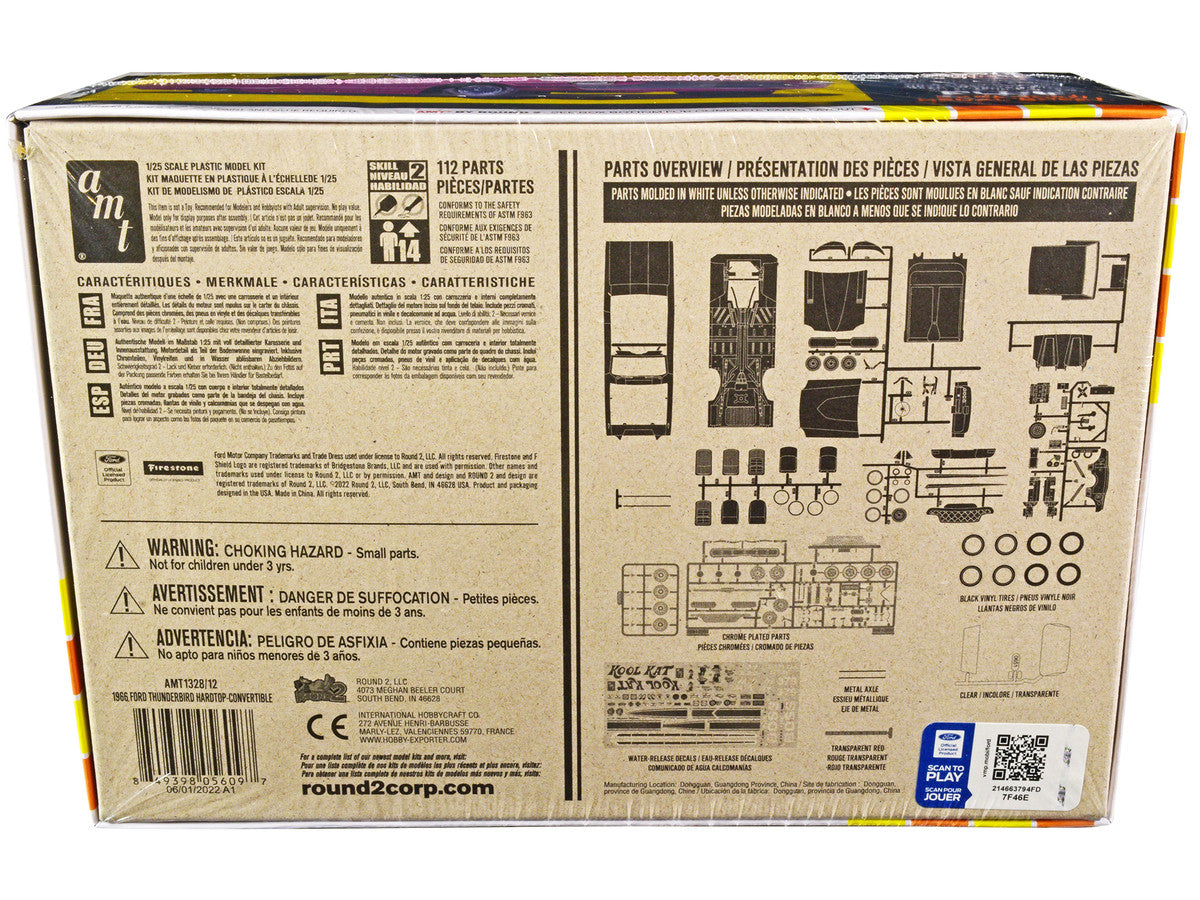 Skill 2 Model Kit 1966 Ford Thunderbird Hardtop/Convertible 3-in-1 Kit 1/25 Scale Model by AMT-3