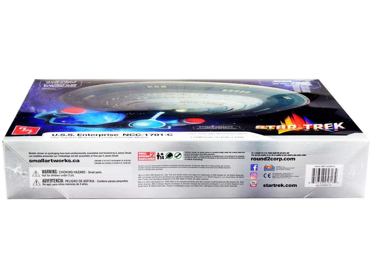 Skill 2 Model Kit U.S.S. Enterprise NCC-1701-C Space Ship "Star Trek: The Next Generation" (1987) TV Series 1/1400 Scale Model by AMT-2