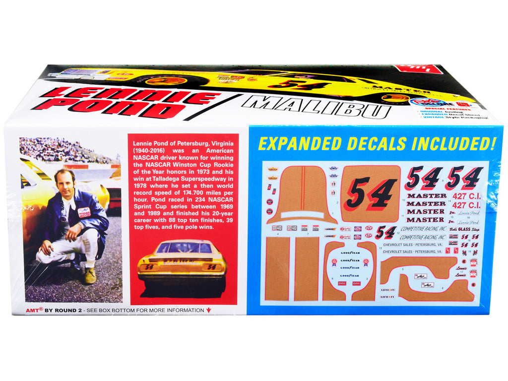 Skill 2 Model Kit 1974 Chevrolet Malibu Stock Car #54 Lennie Pond 1/25 Scale Model by AMT-2