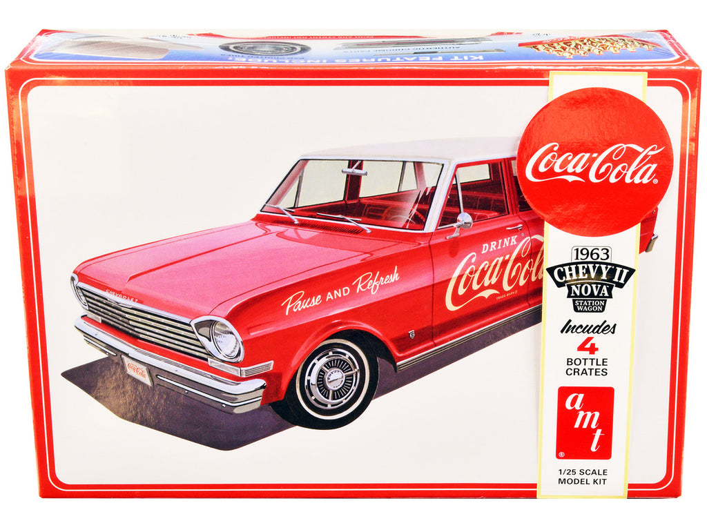 Skill 3 Model Kit 1963 Chevrolet II Nova Wagon "Coca-Cola" 1/25 Scale Model by AMT-0