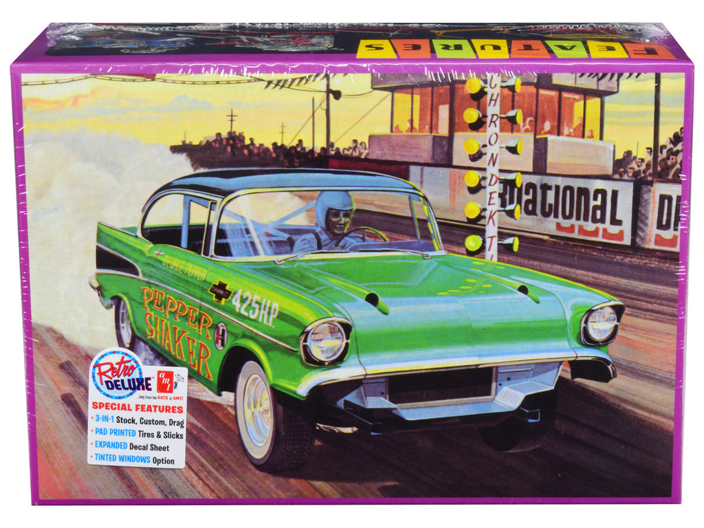 Skill 2 Model Kit 1957 Chevrolet Bel Air "Pepper Shaker" 3 in 1 Kit 1/25 Scale Model by AMT-0