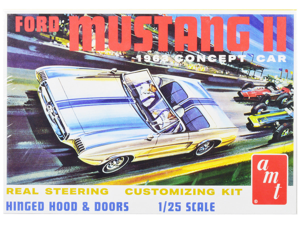 Skill 2 Model Kit 1963 Ford Mustang II Concept Car 1/25 Scale Model by AMT-0