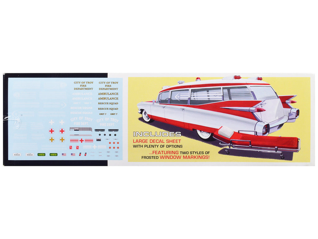 Skill 2 Model Kit 1959 Cadillac Ambulance with Gurney Accessory 1/25 Scale Model by AMT-2