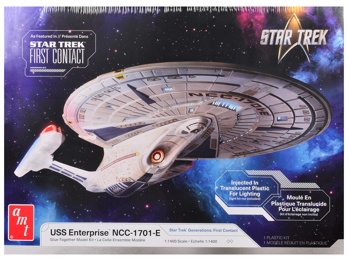 Skill 2 Model Kit U.S.S. Enterprise NCC-1701-E Space Ship "Star Trek: First Contact" (1996) Movie 1/1400 Scale Model by AMT-3