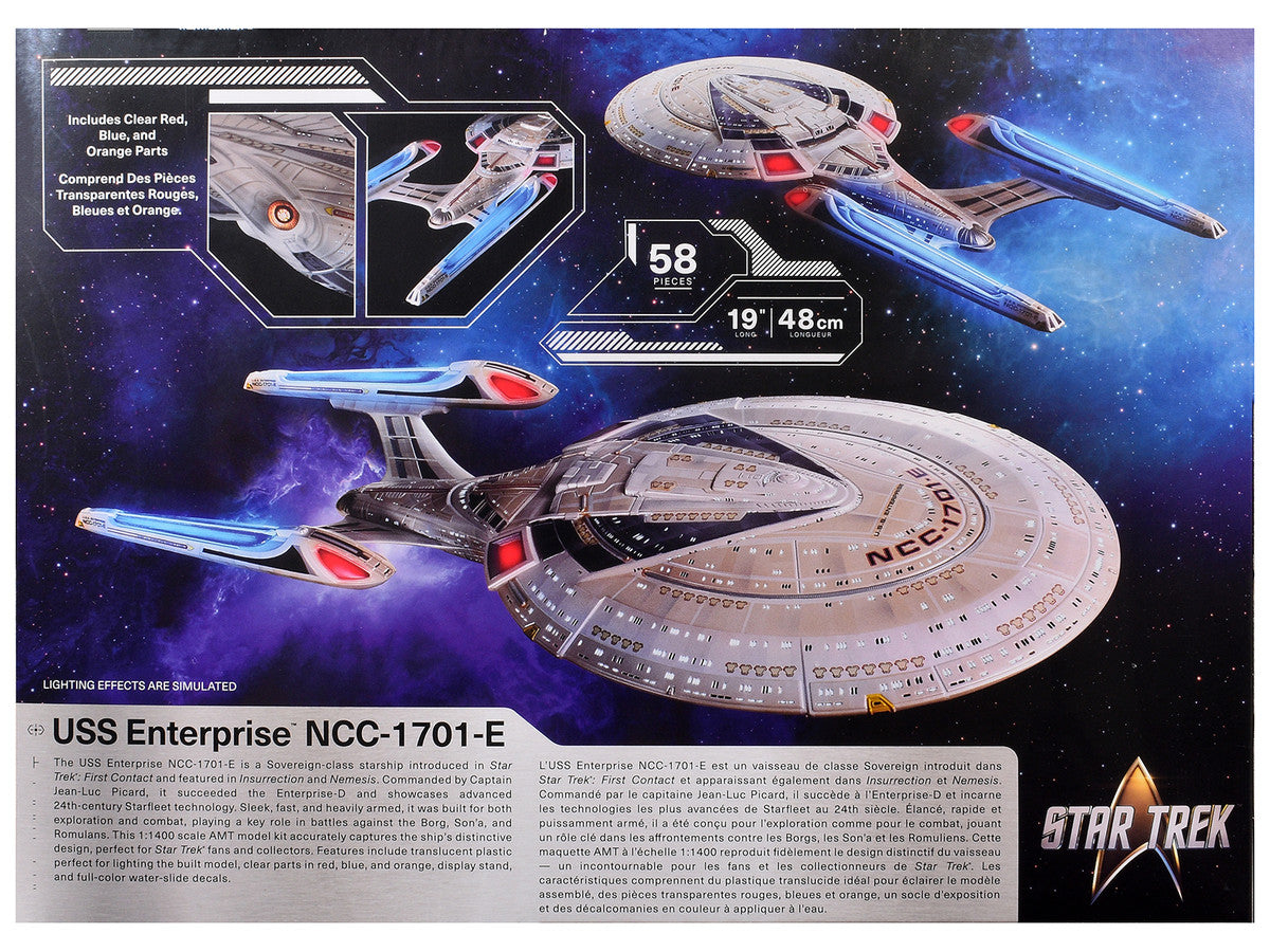 Skill 2 Model Kit U.S.S. Enterprise NCC-1701-E Space Ship "Star Trek: First Contact" (1996) Movie 1/1400 Scale Model by AMT-2