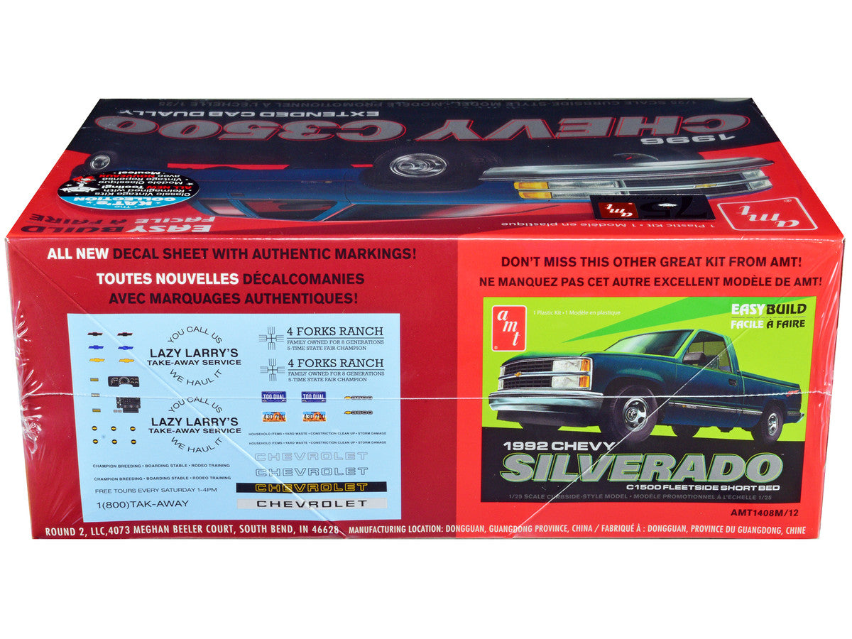 Skill 2 Model Kit 1996 Chevrolet C3500 Extended Cab Dually Pickup Truck "Easy Build" 1/25 Scale Model by AMT-2
