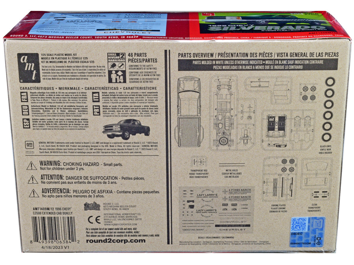 Skill 2 Model Kit 1996 Chevrolet C3500 Extended Cab Dually Pickup Truck "Easy Build" 1/25 Scale Model by AMT-3
