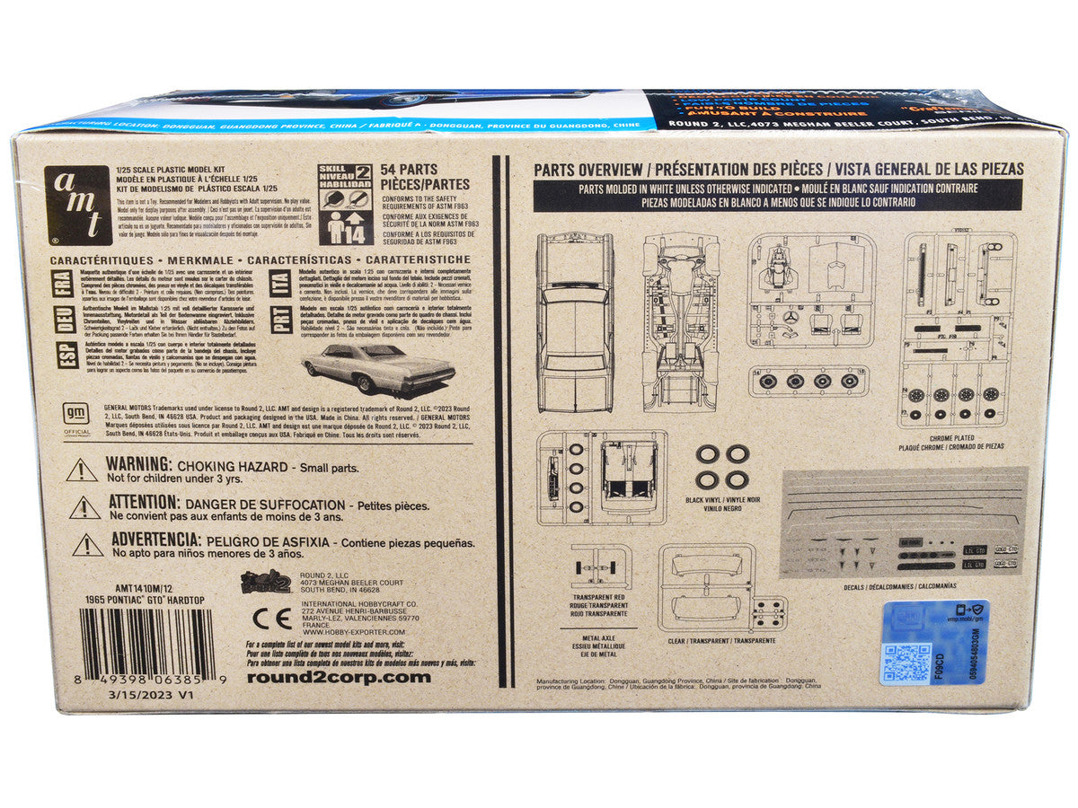 Skill 2 Model Kit 1965 Pontiac GTO Hardtop "Craftsman Plus" Series 1/25 Scale Model by AMT-3