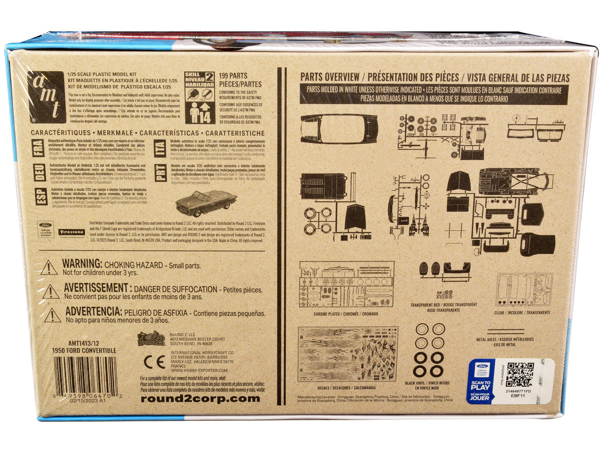 Skill 2 Model Kit 1950 Ford Convertible "Street Rods" 3-in-1 Kit 1/25 Scale Model by AMT-3