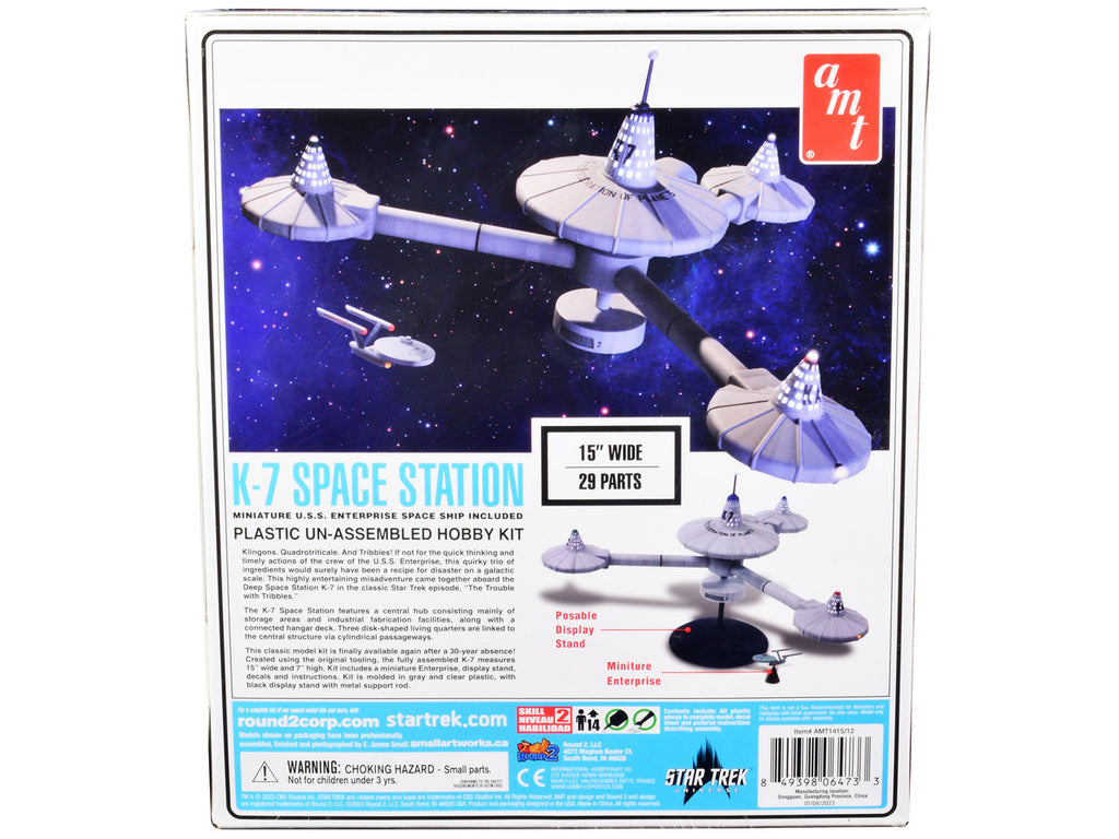 Skill 2 Model Kit K-7 Space Station "Star Trek" (1966-1969) TV Series 1/7600 Scale Model by AMT-3