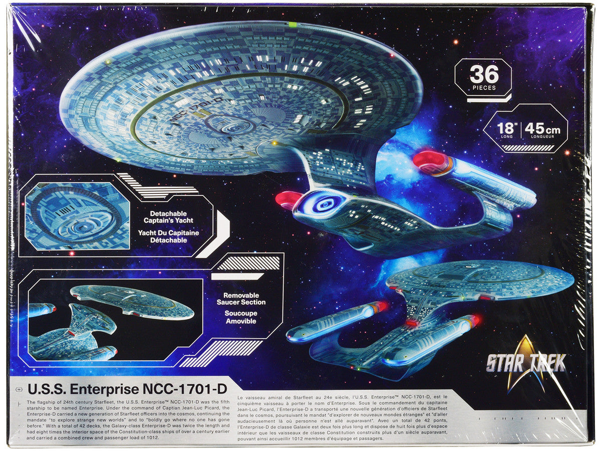 Skill 2 Model Kit U.S.S. Enterprise NCC-1701-D Space Ship "Star Trek: The Next Generation" (1987-1994) TV Series 1/1400 Scale Model by AMT-3