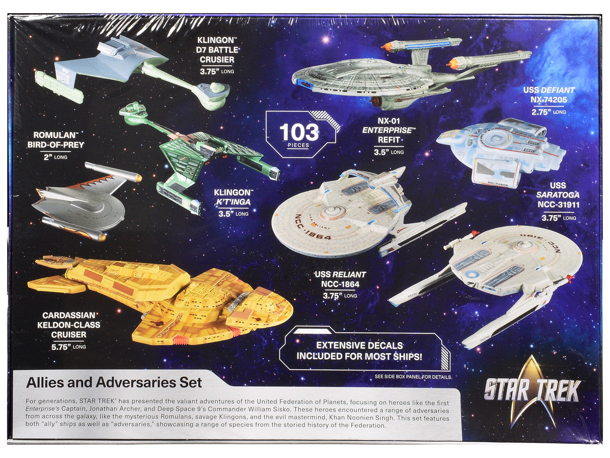 Skill 2 Model Kit Allies and Adversaries Space Ship Set "Star Trek" Franchise 1/2500 Scale Model by AMT-3