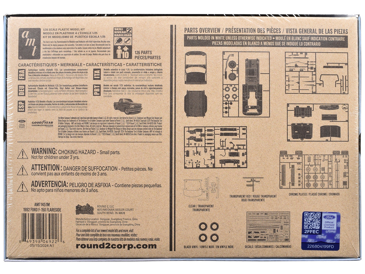 Skill 2 Model Kit 1992 Ford F-150 Flare Side Pickup Truck 1/25 Scale Model by AMT-2