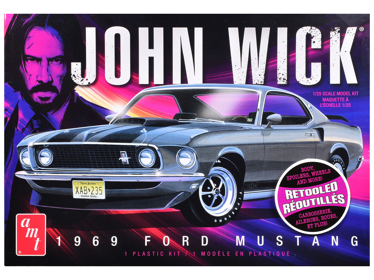 Skill 2 Model Kit 1969 Ford Mustang "John Wick" (2014) Movie 1/25 Plastic Model by AMT-0