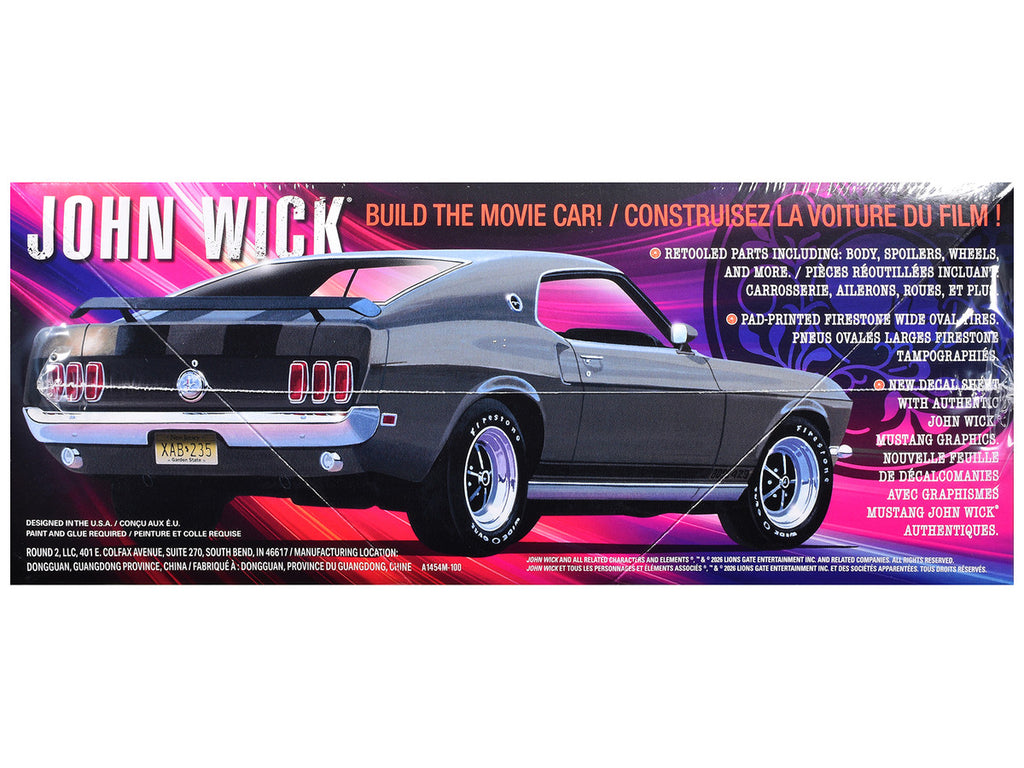 Skill 2 Model Kit 1969 Ford Mustang "John Wick" (2014) Movie 1/25 Plastic Model by AMT-1