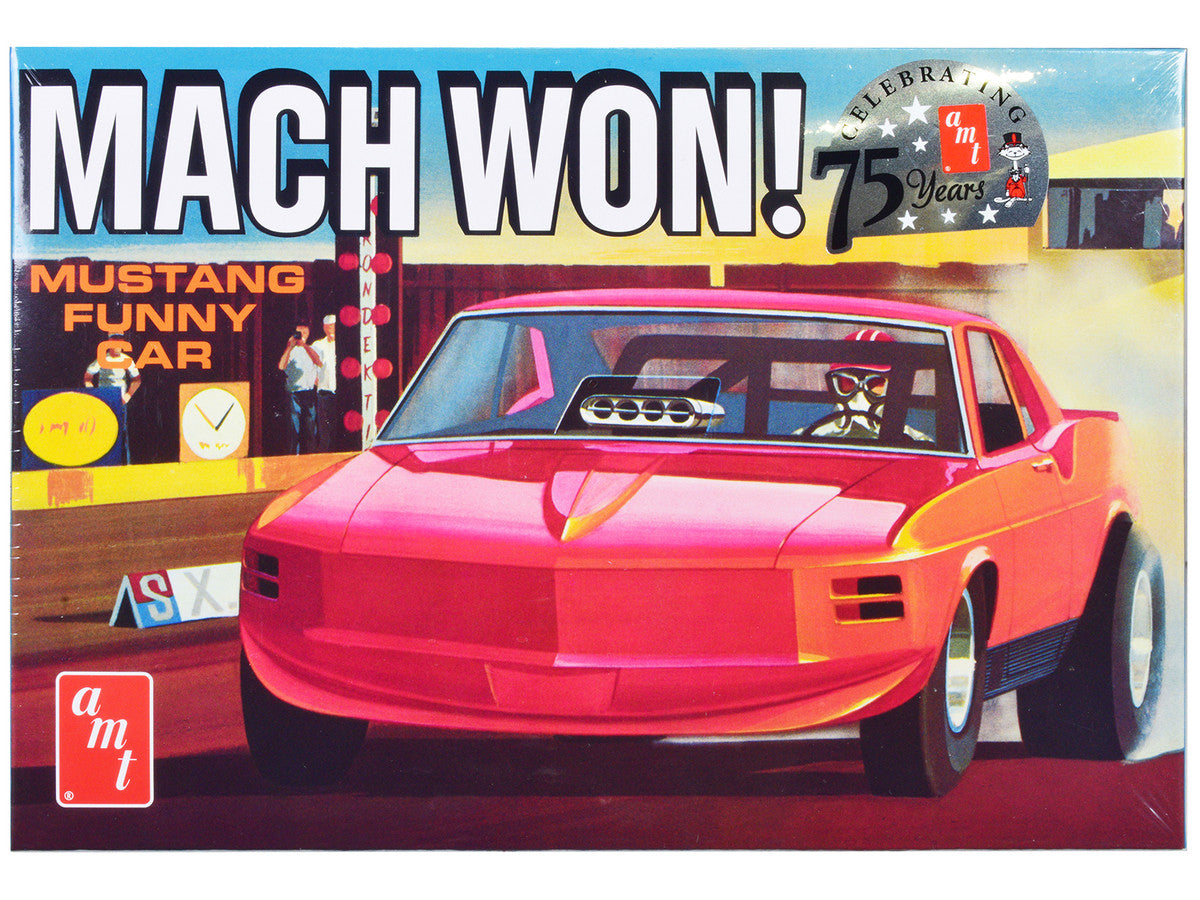 Skill 3 Model Kit 1970 Ford Mustang Funny Car "Mach Won" 1/25 Scale Model by AMT-0