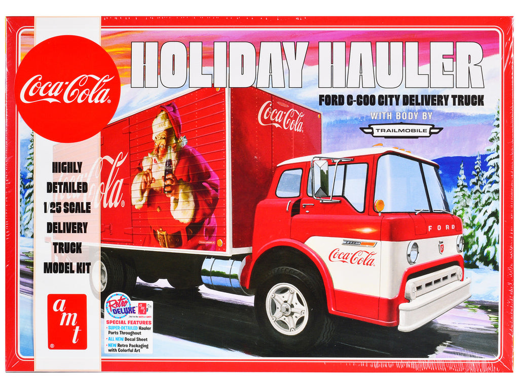 Skill 3 Model Kit Ford C-600 City Delivery Truck "Holiday Hauler - Coca-Cola" 1/25 Scale Model by AMT-0