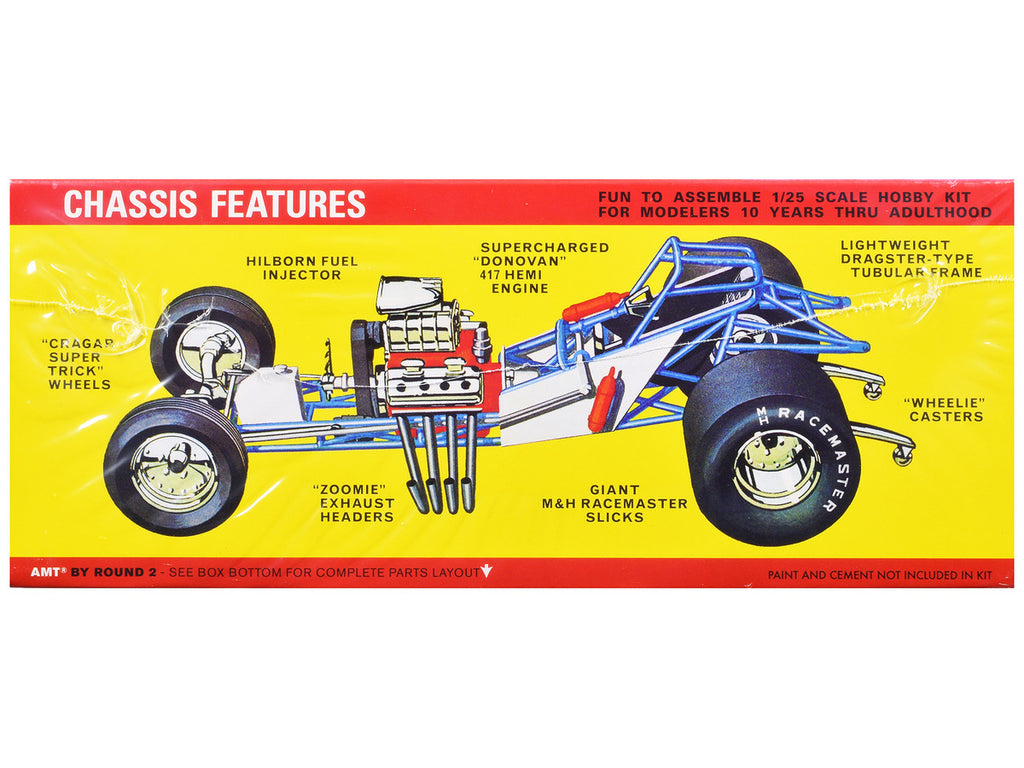 Skill 2 Model Kit Plymouth Funny Car "Mopower" 1/25 Scale Model by AMT-1