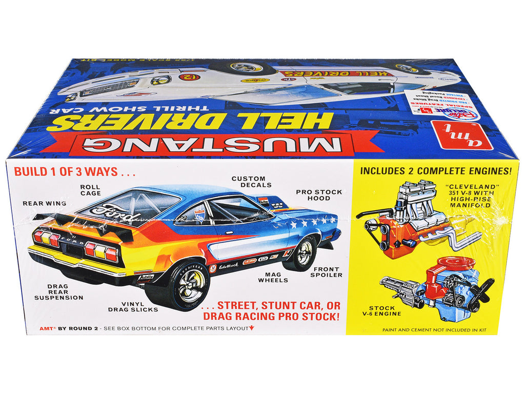 Skill 2 Model Kit 1977 Ford Mustang "Hell Drivers" Thrill Show Car 1/25 Scale Model by AMT-1