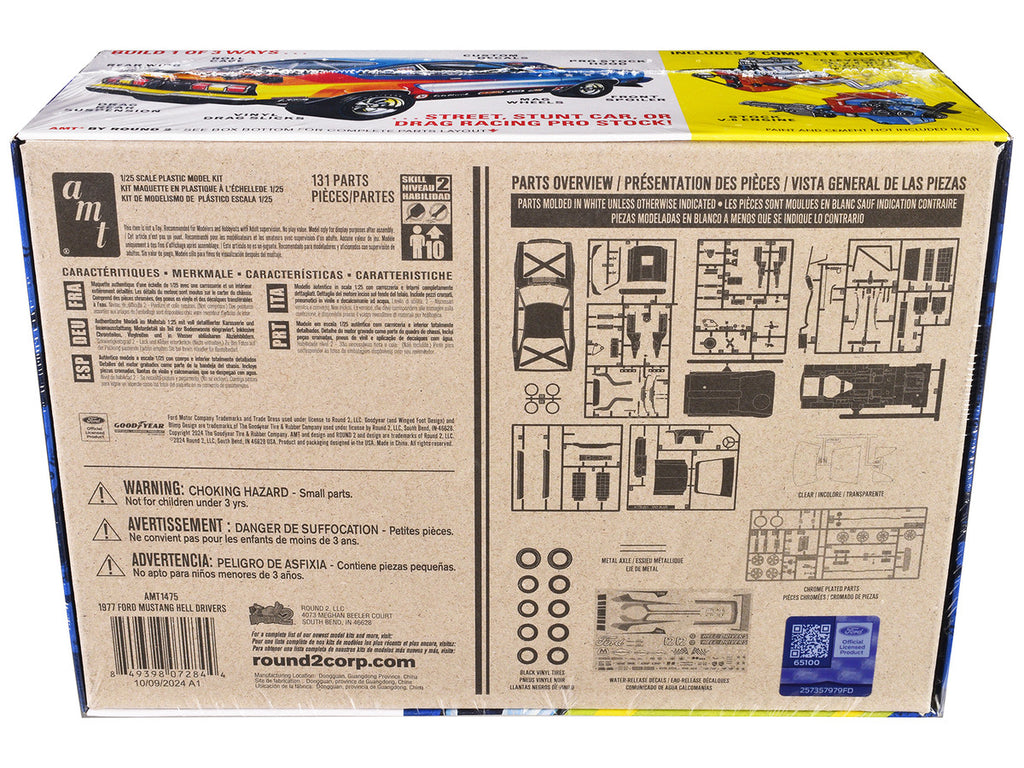 Skill 2 Model Kit 1977 Ford Mustang "Hell Drivers" Thrill Show Car 1/25 Scale Model by AMT-3