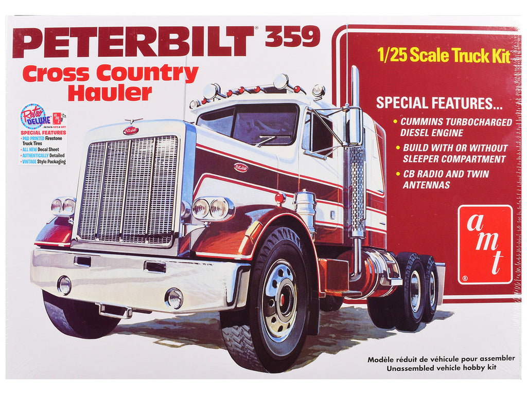 Skill 3 Model Kit Peterbilt 359 "Cross Country Hauler" 1/25 Scale Model by AMT-0