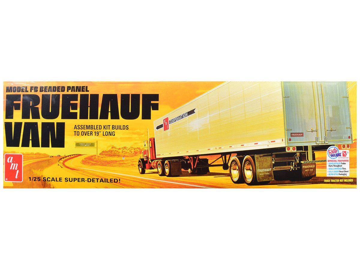 Skill 3 Model Kit Fruehauf FB Beaded Panel Van Trailer 1/25 Scale Model by AMT-0