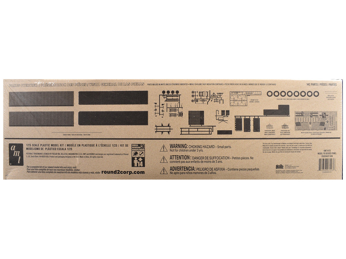 Skill 3 Model Kit Fruehauf FB Beaded Panel Van Trailer 1/25 Scale Model by AMT-3