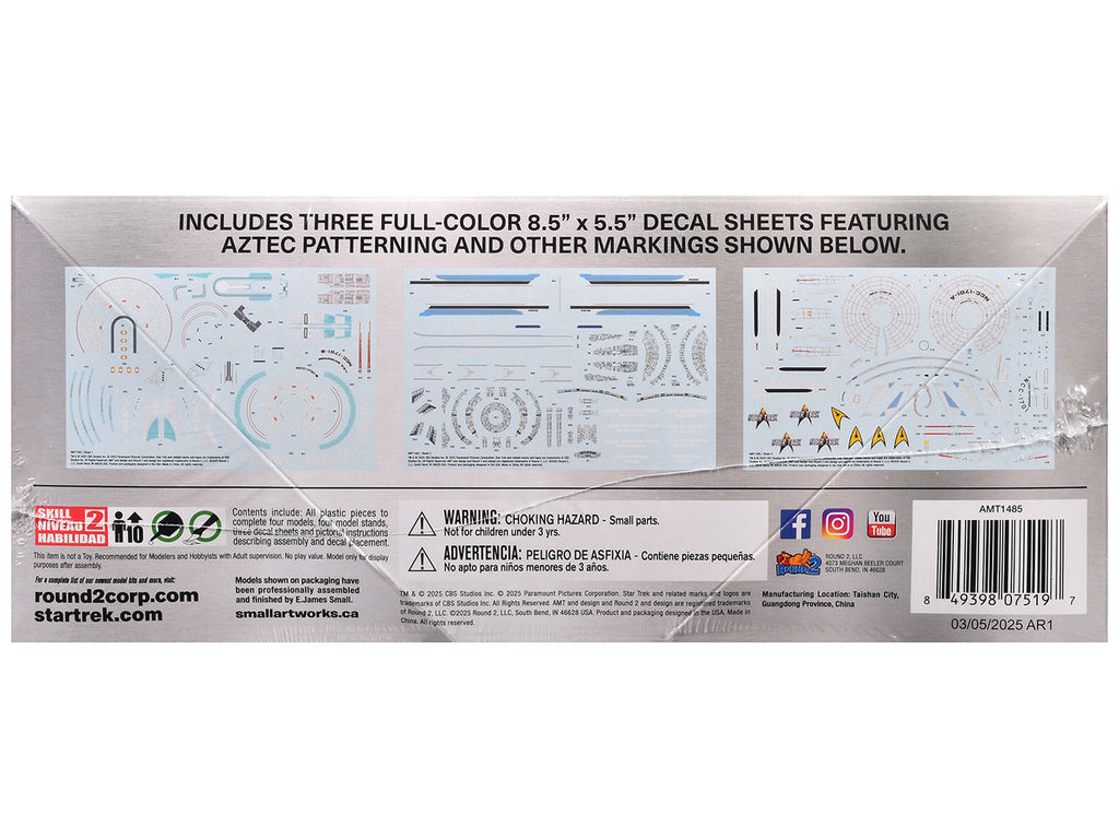 Skill 2 Model Kit U.S.S. Enterprise Four Ship Set "Star Trek" 1/2500 Scale Model by AMT-1