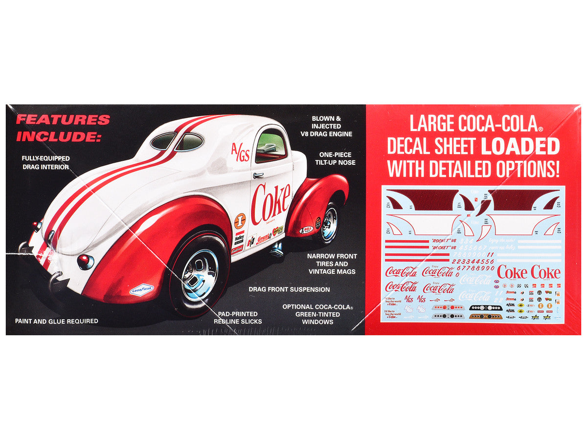Skill 2 Model Kit 1940 Willys Coupe "Coca-Cola Race Team" 1/25 Scale Model by AMT-1