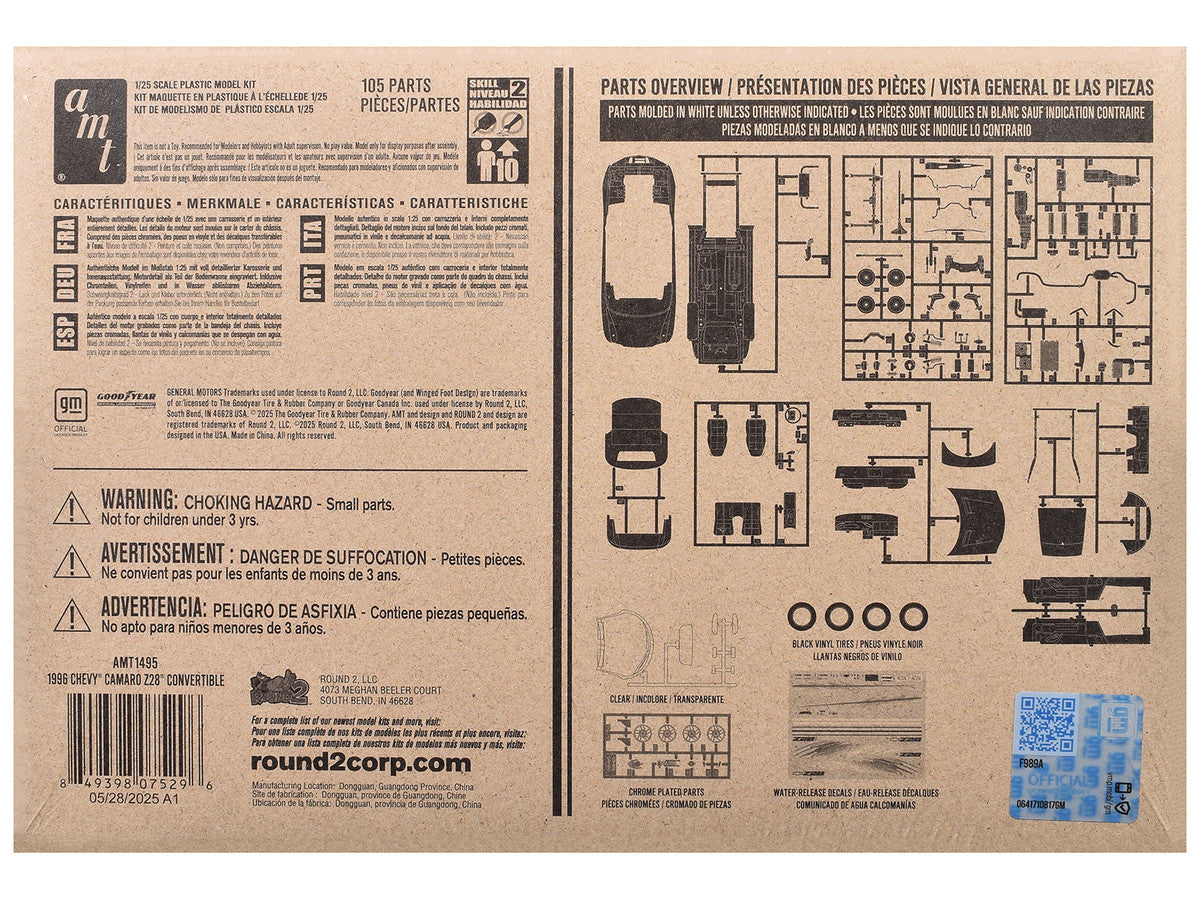 Skill 2 Model Kit 1996 Chevrolet Camaro Z28 Convertible 1/25 Scale Model by AMT-3