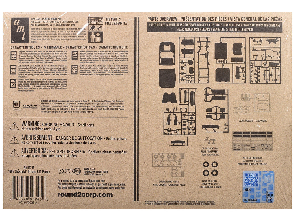 Skill 2 Model Kit 1999 Chevrolet S-10 Xtreme Pickup Truck 1/25 Scale Model by AMT-2