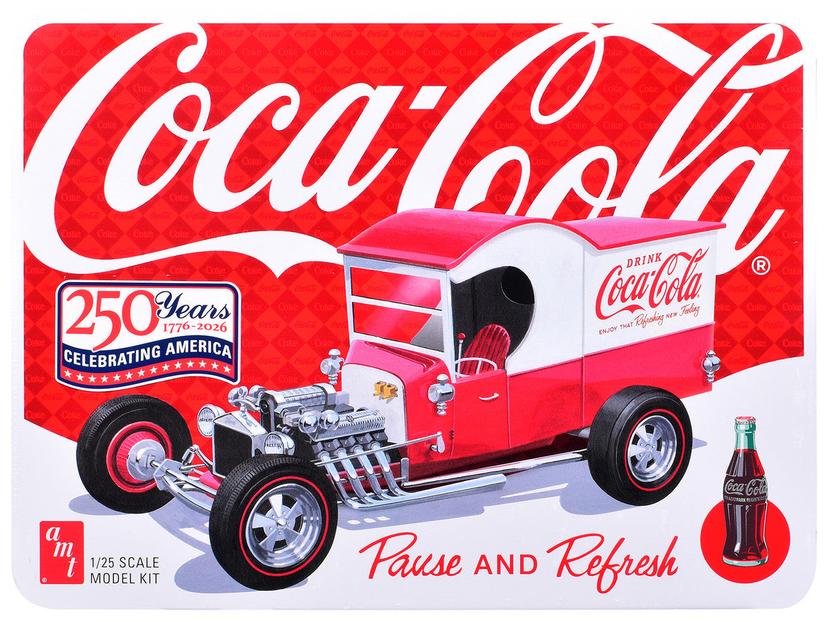 Skill 2 Model Kit Ford Model T Panel "Coca-Cola" with Collector Tin 1/25 Scale Model by AMT-0