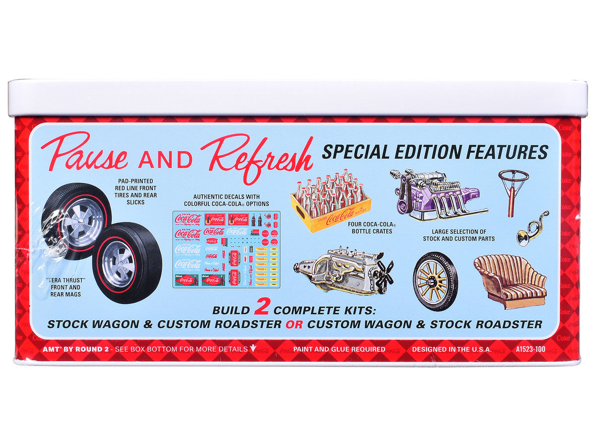 Skill 2 Model Kit Ford Model T Panel "Coca-Cola" with Collector Tin 1/25 Scale Model by AMT-1