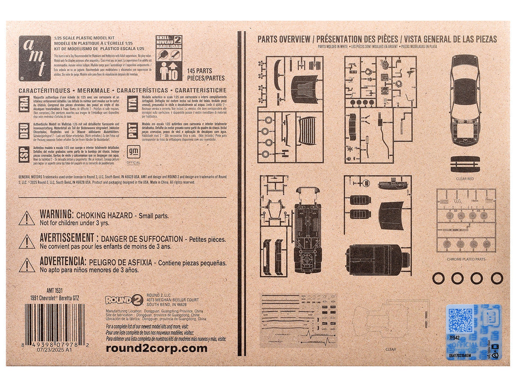 Skill 2 Model Kit 1991 Chevrolet Beretta GTZ 1/25 Scale Model by AMT-2