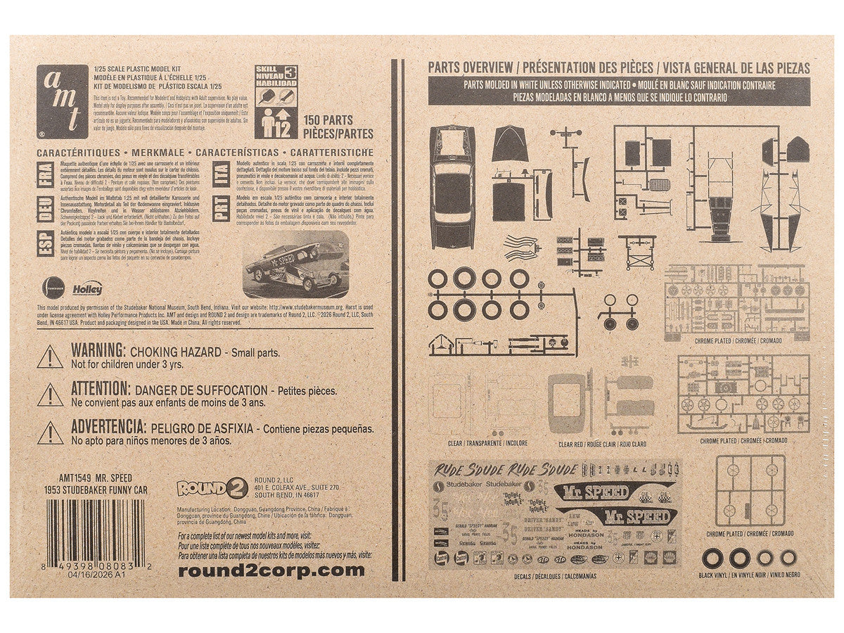 Skill 3 Model Kit 1953 Studebaker Funny Car "Mr. Speed" 1/25 Scale Model by AMT-2