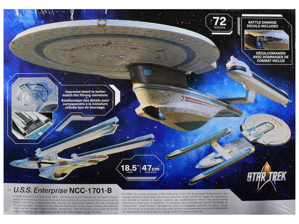 Skill 2 Model Kit U.S.S. Enterprise NCC-1701-B Space Ship "Star Trek Generations" (1994) Movie 1/1000 Model Kit by AMT-2