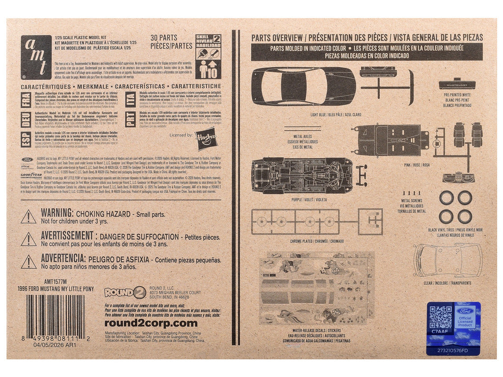 Skill 2 Model Kit 1996 Ford Mustang GT "My Little Pony" 1/25 Scale Model by AMT-2