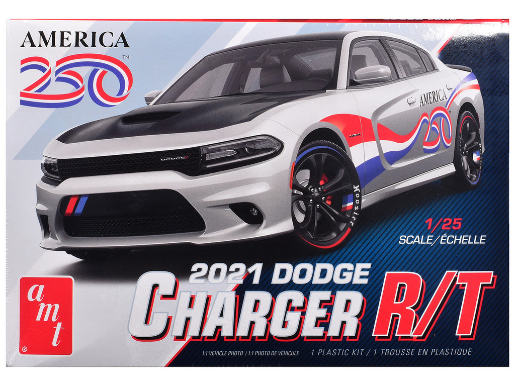 Skill 2 Model Kit 2021 Dodge Charger R/T "America 250" 1/25 Scale Model by AMT-0