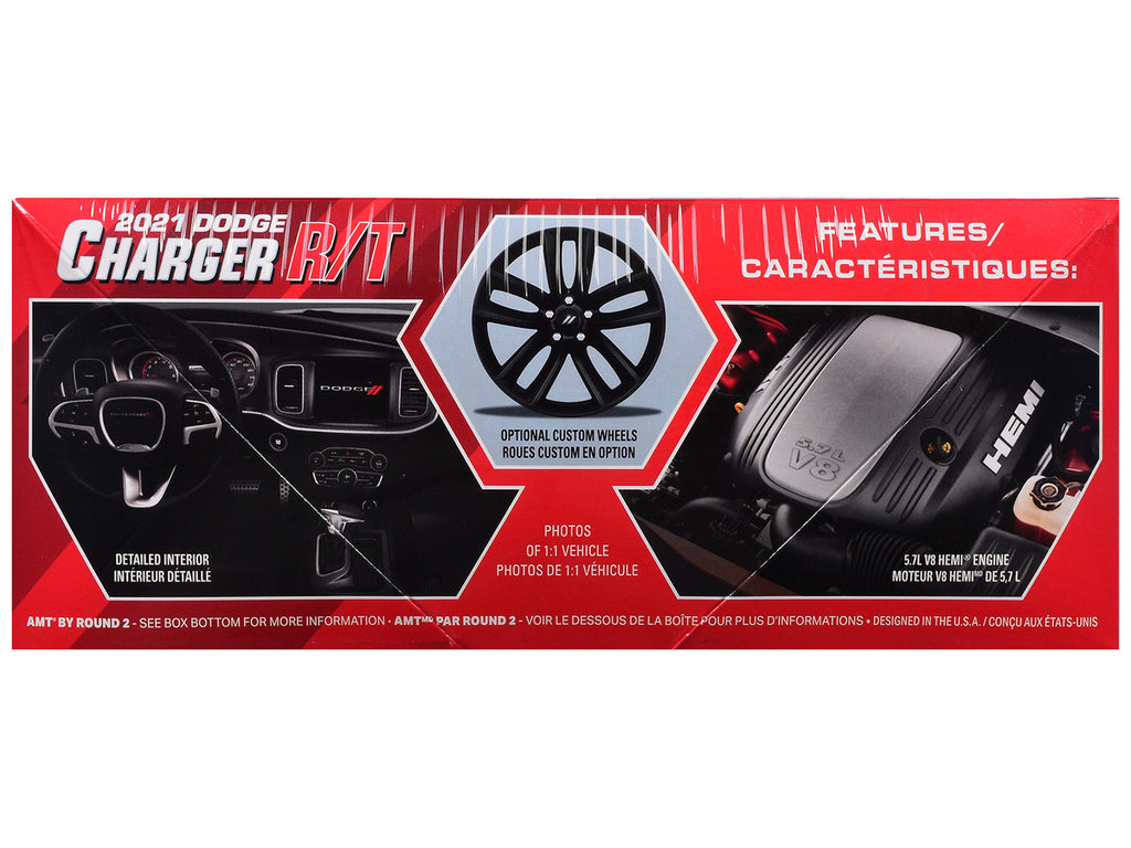 Skill 2 Model Kit 2021 Dodge Charger R/T "America 250" 1/25 Scale Model by AMT-1