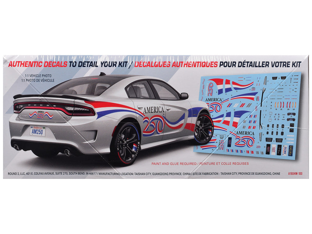 Skill 2 Model Kit 2021 Dodge Charger R/T "America 250" 1/25 Scale Model by AMT-2