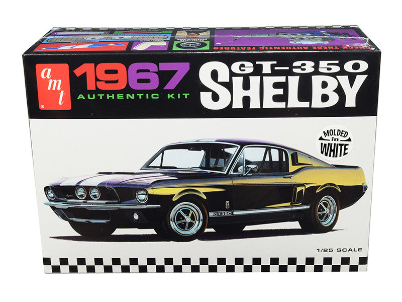 Skill 2 Model Kit 1967 Ford Mustang Shelby GT350 White 1/25 Scale Model by AMT-0