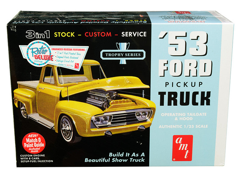 Skill 2 Model Kit 1953 Ford Pickup Truck "Trophy Series" 3 in 1 Kit 1/25 Scale Model by AMT-0