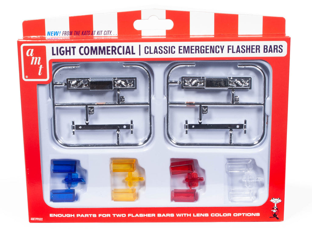 Skill 2 Model Kit Light Commercial Classic Emergency Flasher Bars Set of 10 pieces for 1/25 Scale Model by AMT-0