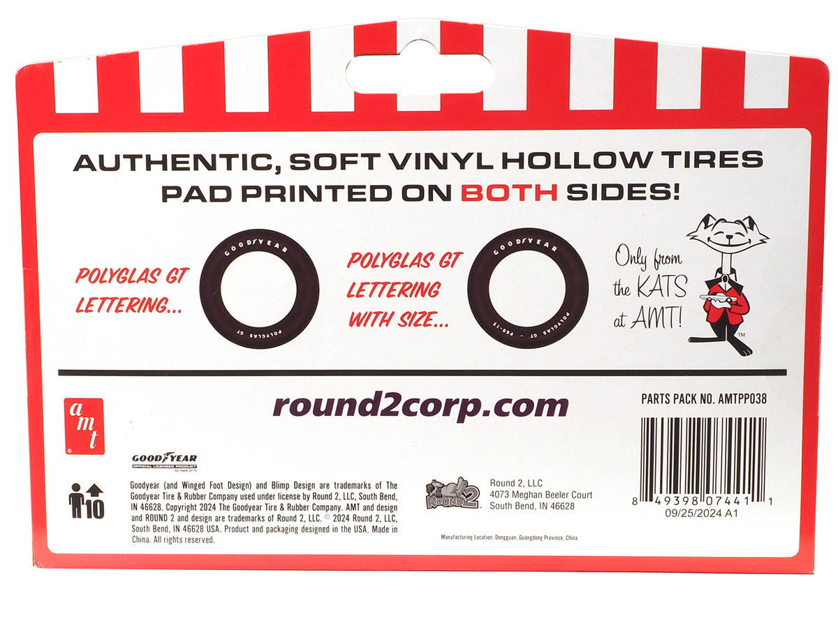 Model Kit "Goodyear Polyglas GT" Tires Set of 8 Pieces for 1/25 Scale Models by AMT-1