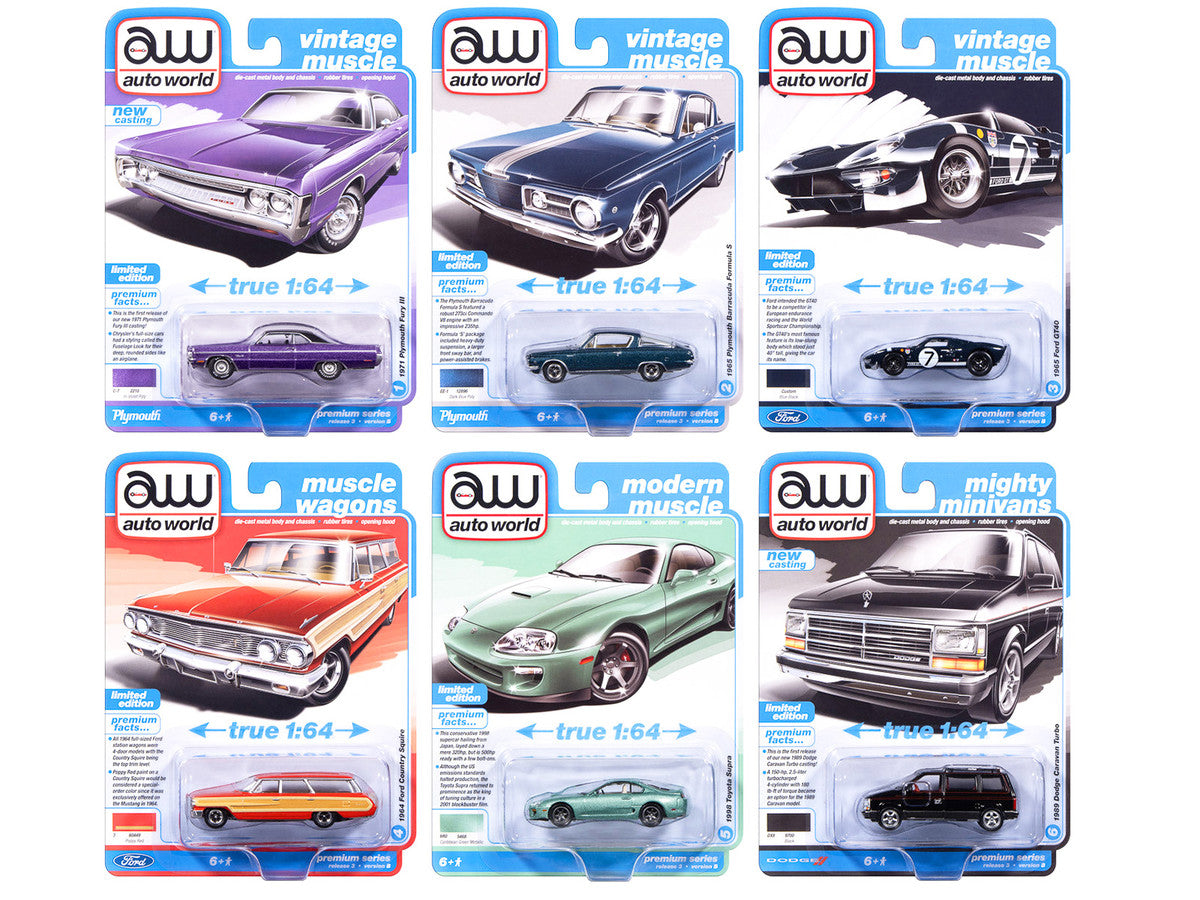 Auto World Premium 2025 Release 3 Set B of 6 pieces 1/64 Diecast Model Cars by Auto World-0