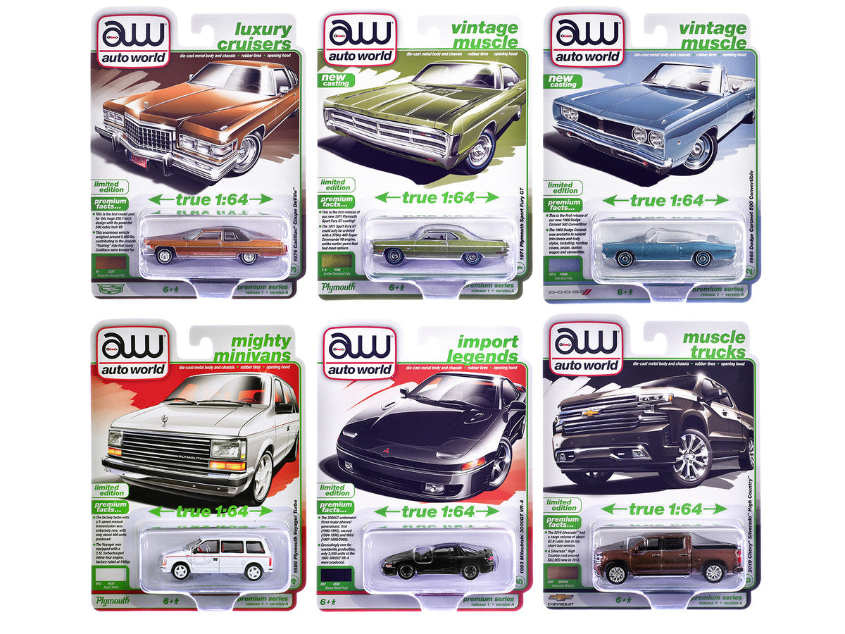 Auto World Premium 2026 Release 1 Set A of 6 pieces 1/64 Diecast Model Cars by Auto World-0