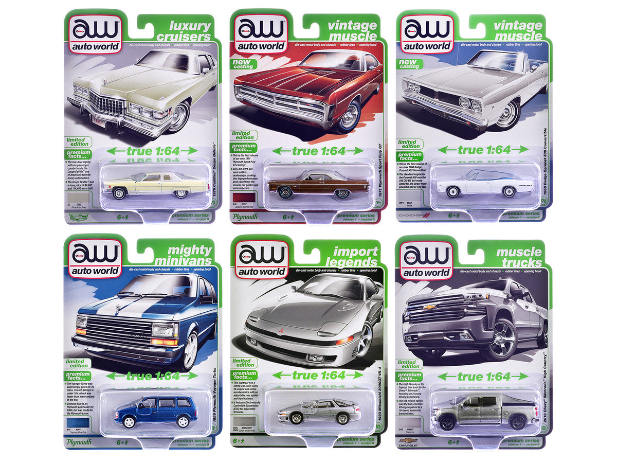 Auto World Premium 2026 Release 1 Set B of 6 pieces 1/64 Diecast Model Cars by Auto World-0