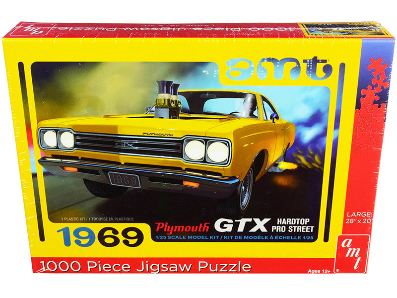 Jigsaw Puzzle 1969 Plymouth GTX Hardtop Pro Street MODEL BOX PUZZLE (1000 piece) by AMT-0