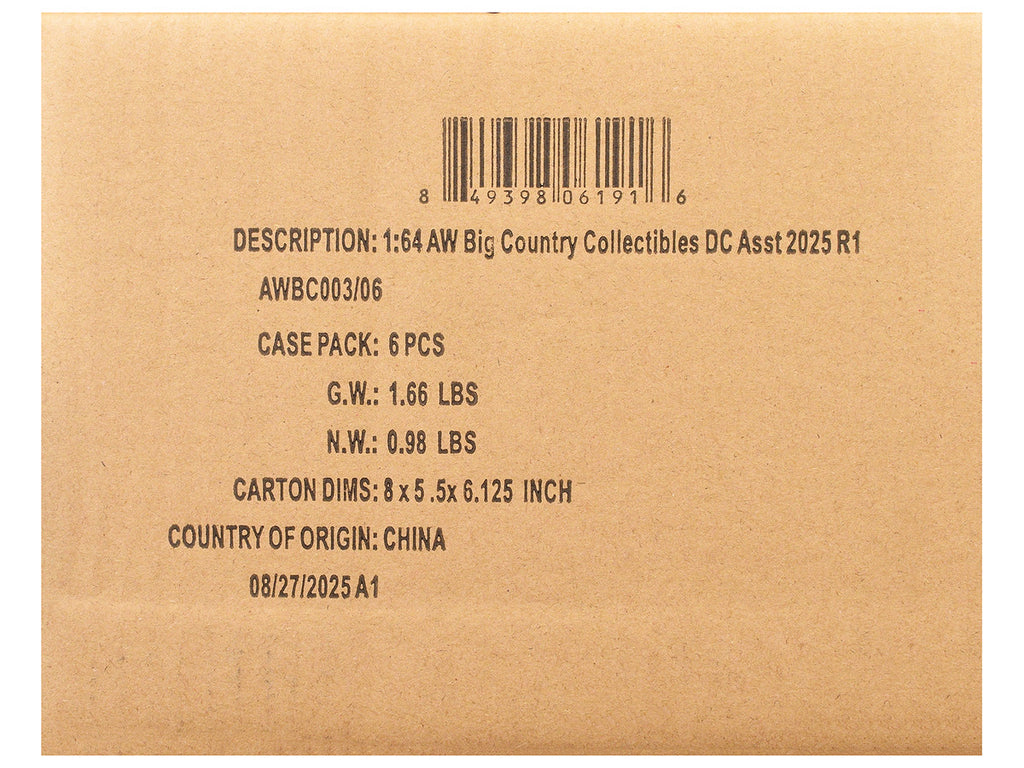 Big Country Collectibles 2025 Release 1 Set of 6 pieces 1/64 Diecast Model Cars by Auto World-0