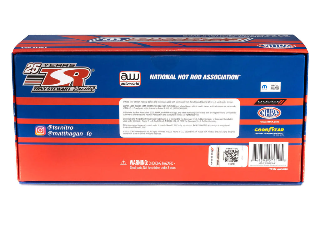 Dodge Charger NHRA Funny Car Matt Hagan "MOPAR Direct Connection" (2025) Limited Edition 1/24 Diecast Model Car by Auto World-1